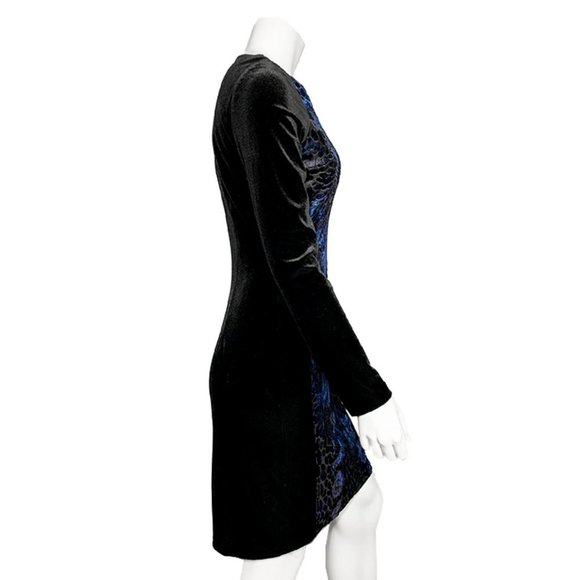 BADGLEY MISCHKA 1980's Style VELVET Dress with contrasting crushed velve… - Picture 5 of 6